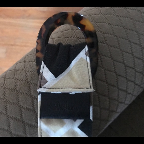 Cole Haan Fabric Belt with Tortoise Shell Buckle - Picture 3 of 4
